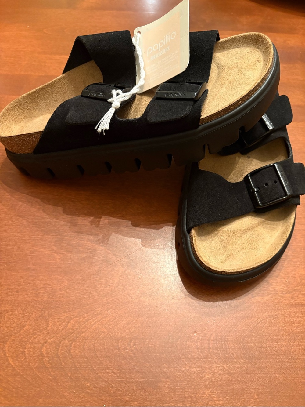 Birkenstock Black Two-Strap Platform Sandals